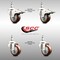 Service Caster 3 Inch 316SS Maroon Polyurethane 3/8 Inch Threaded Stem Caster Lock Brake, 2PK SS316TSTTL20S314-PPUB-MRN-381615-2S2 - alternate 2